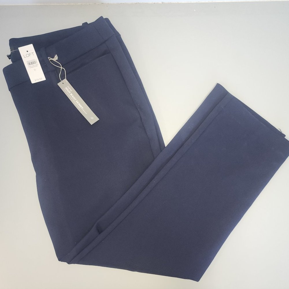 LOFT -curvy HIGH WAIST SKINNY [size 16] [nave blue] pants [NewWithTags]